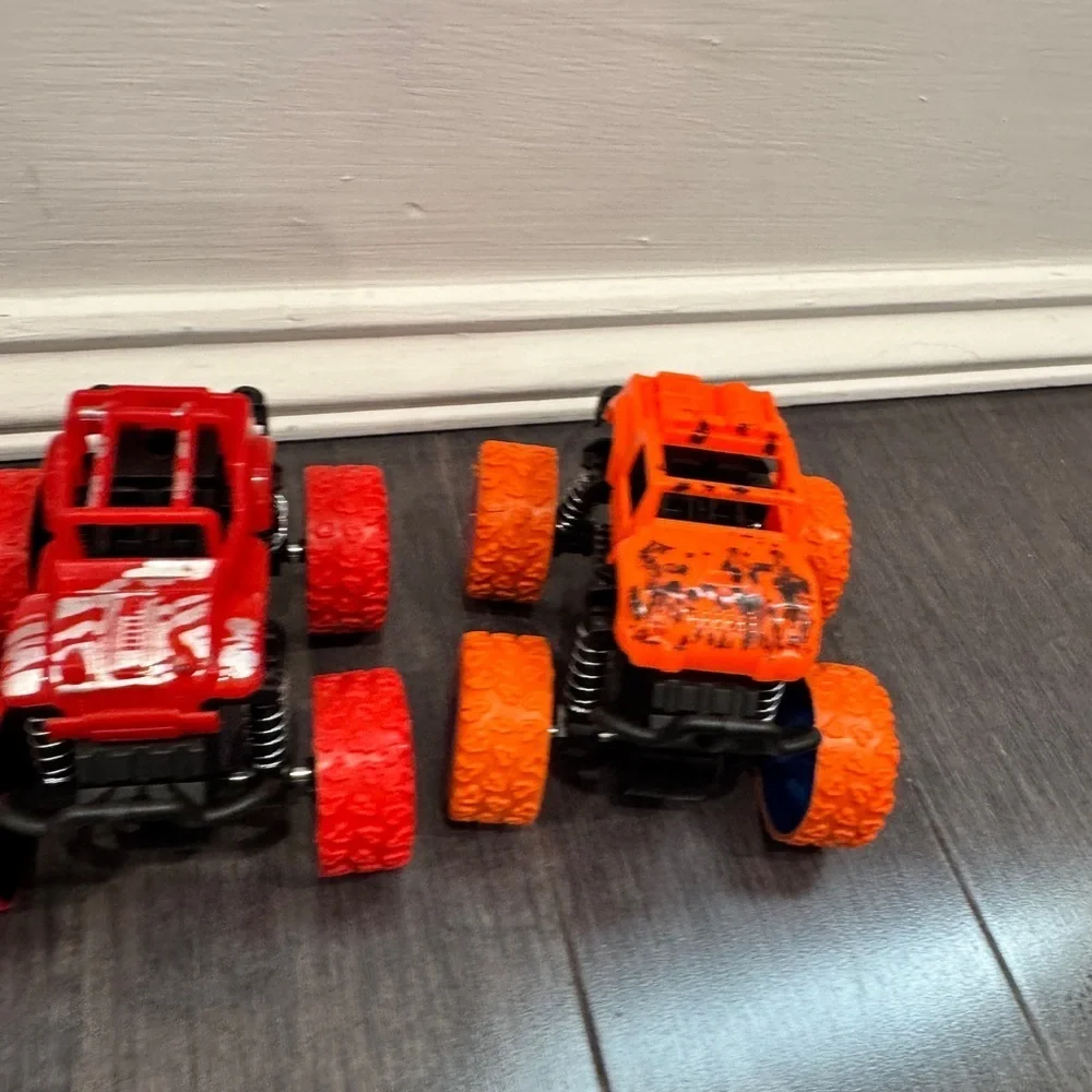 NWOT Monster Truck Toy Set - Green, Purple, Red, and Orange Kids Boys- 4 Cars